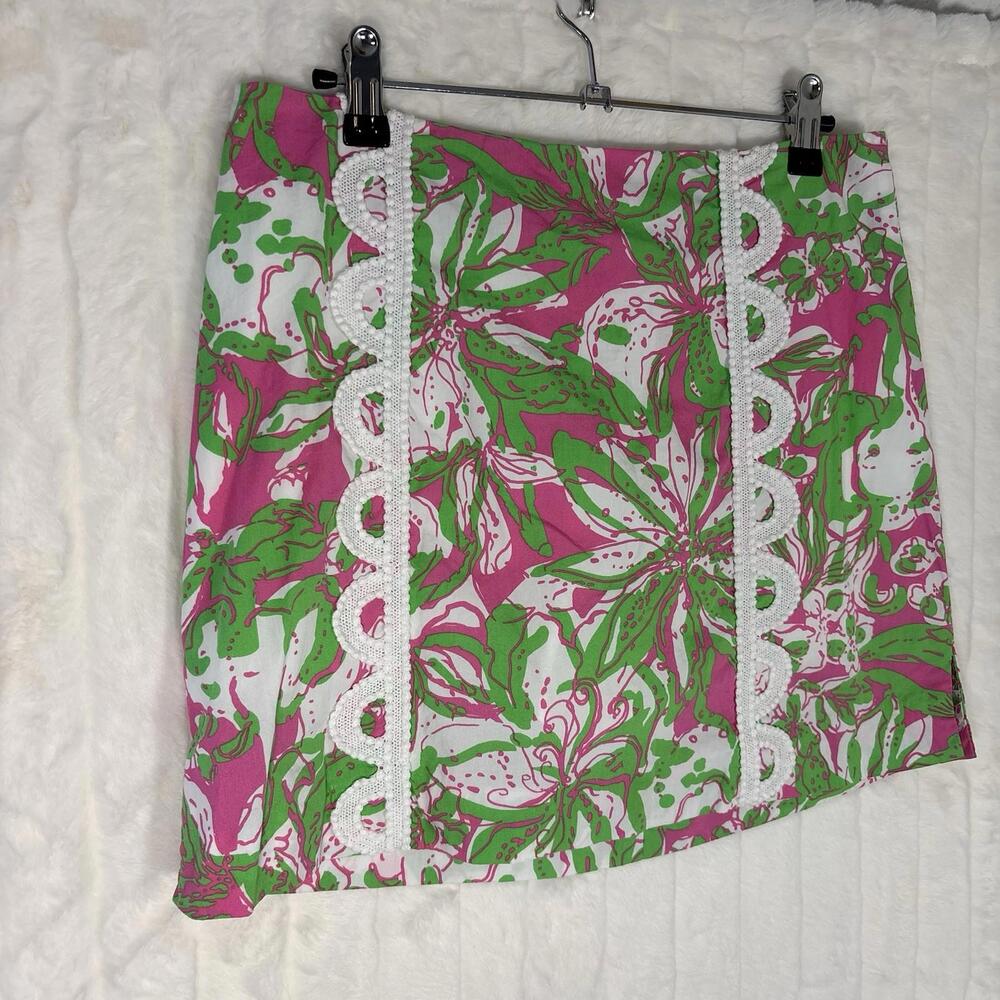 Lilly Pulitzer Marigold Skort Forgot My Trunks 0 Lace Elephant Vacation Beachy - Picture 2 of 7